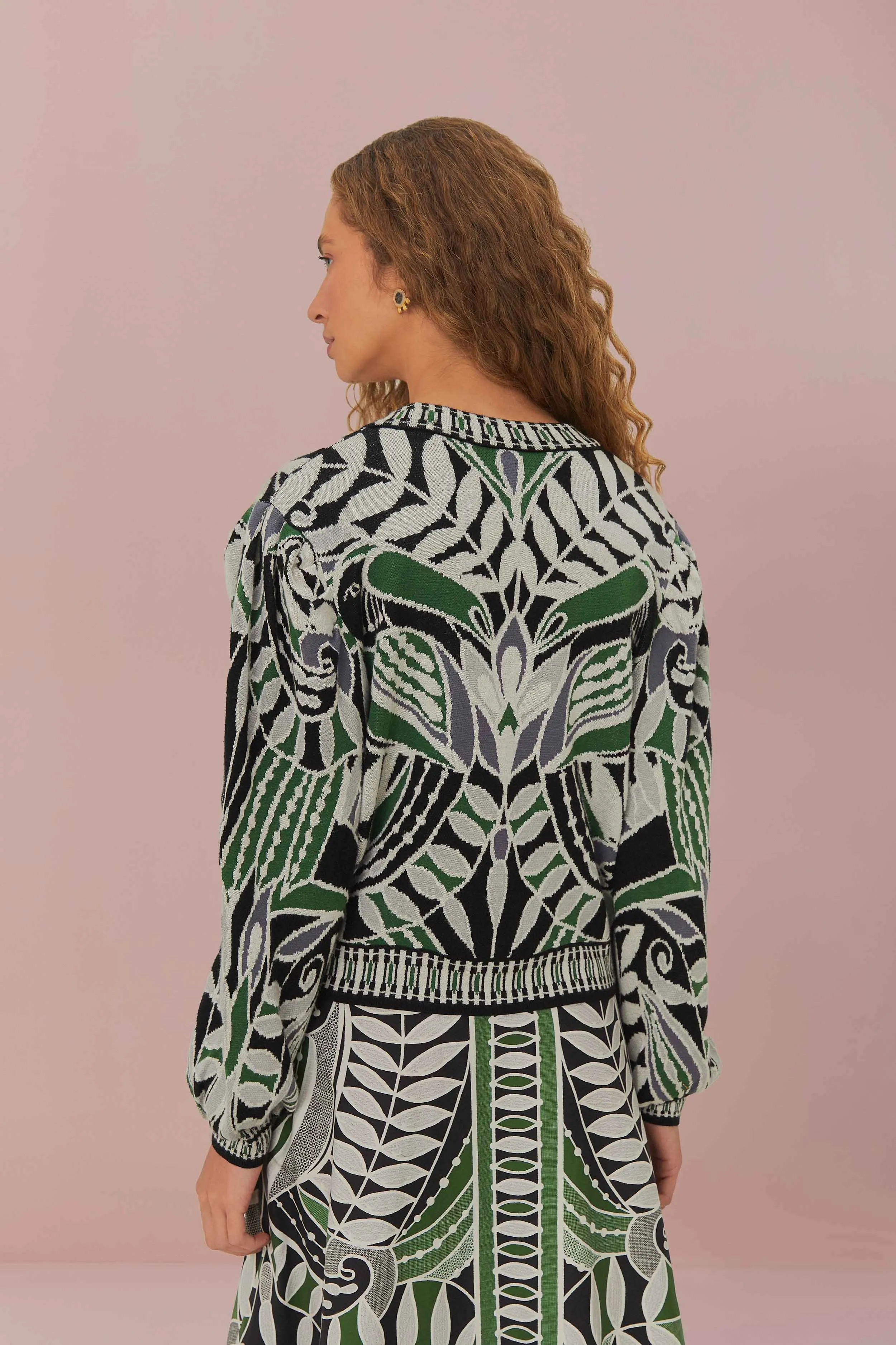 Black Lace Nature Knit Cardigan sold by FARM Rio product image thumbnail 4