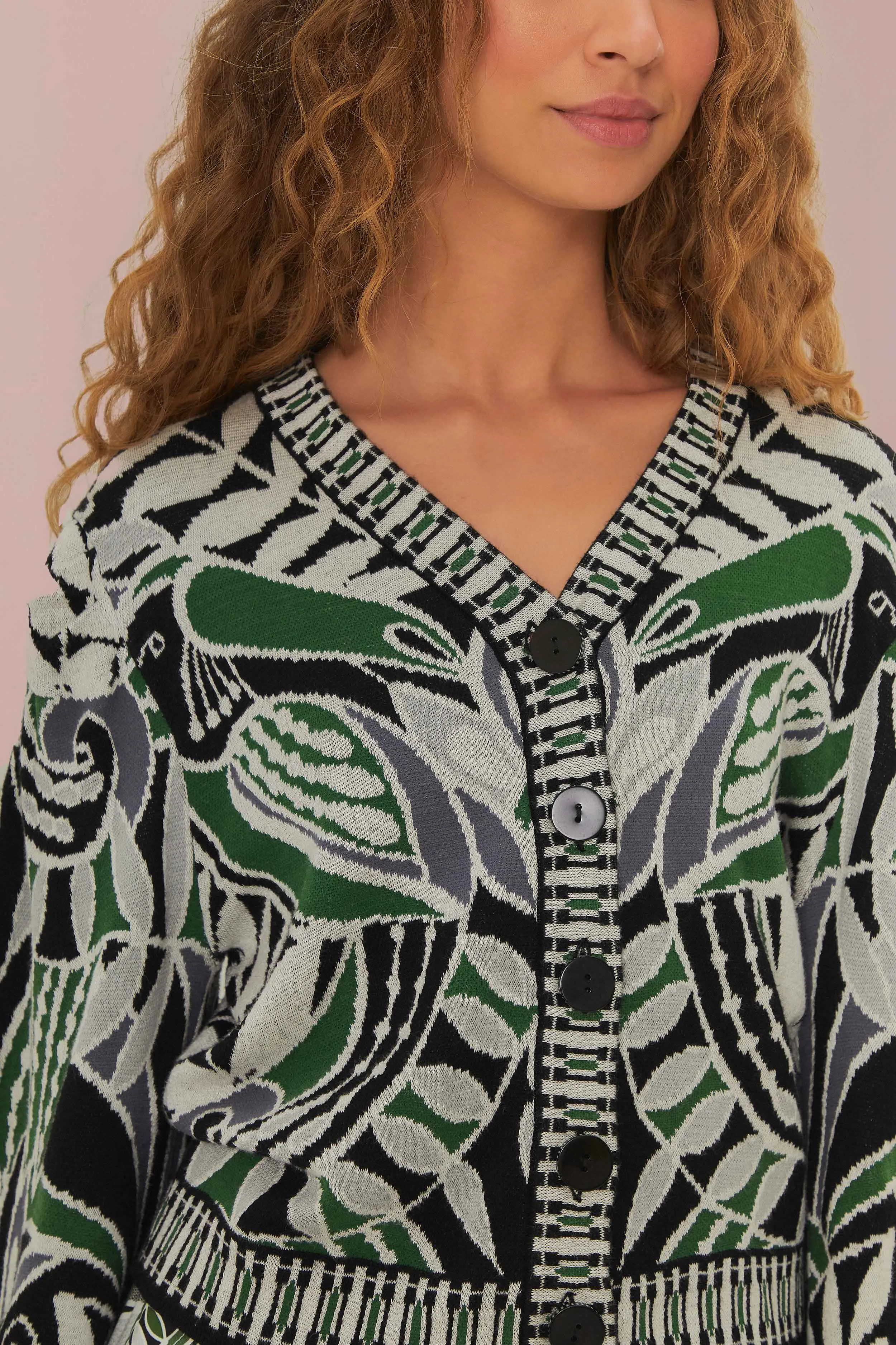 Black Lace Nature Knit Cardigan sold by FARM Rio product image thumbnail 3