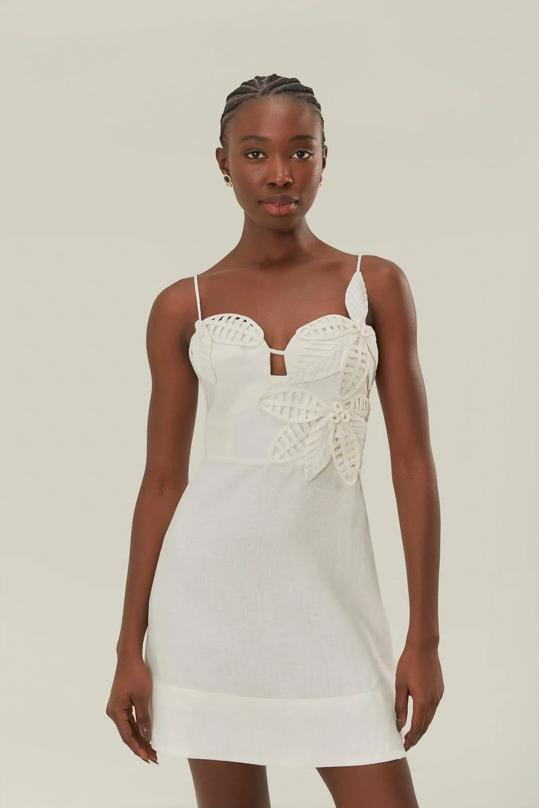 White 3D Flower Bodice Mini Dress sold by FARM Rio product image thumbnail 2