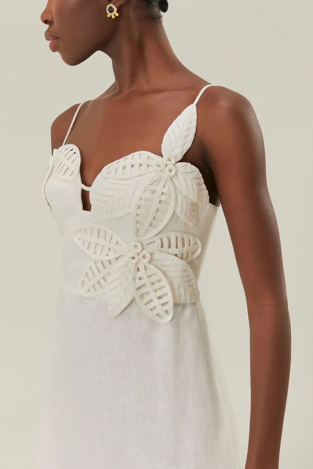 White 3D Flower Bodice Mini Dress sold by FARM Rio product image thumbnail 3