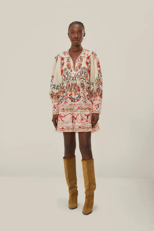 Cream Cashew Mandala Mini Dress sold by FARM Rio