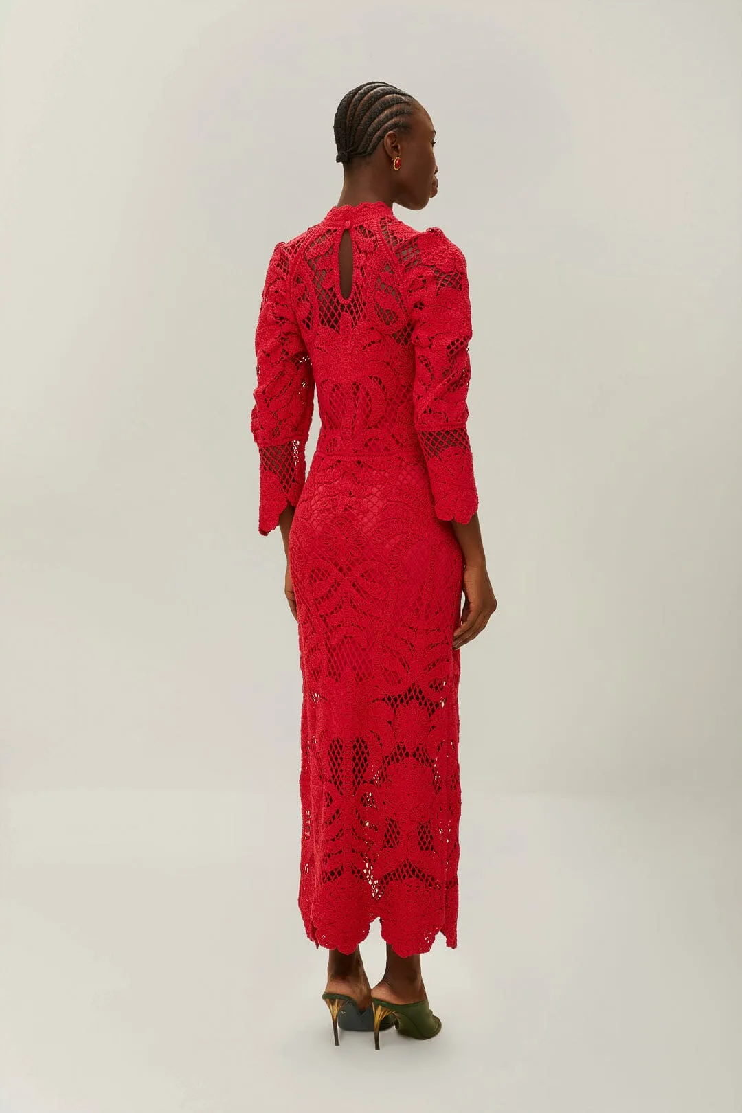 Red Lace Long Sleeve Knit Dress sold by FARM Rio product image thumbnail 3