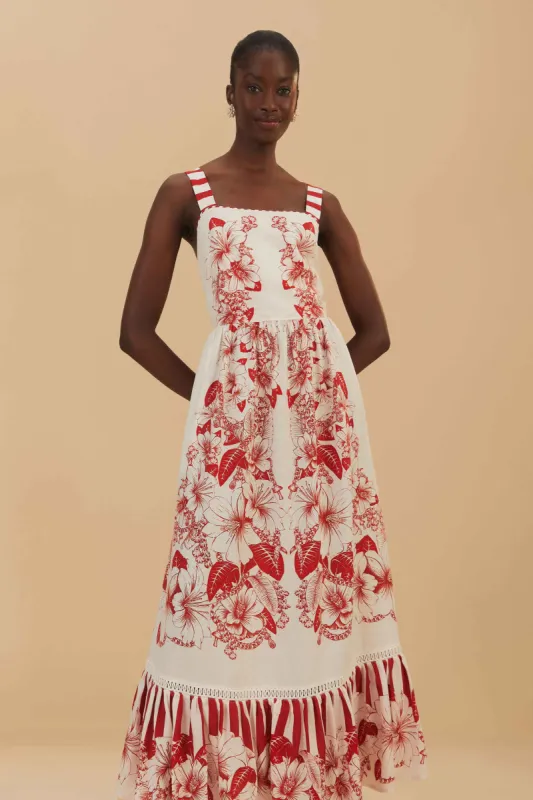 Off-White Floral Chains Maxi Dress sold by FARM Rio