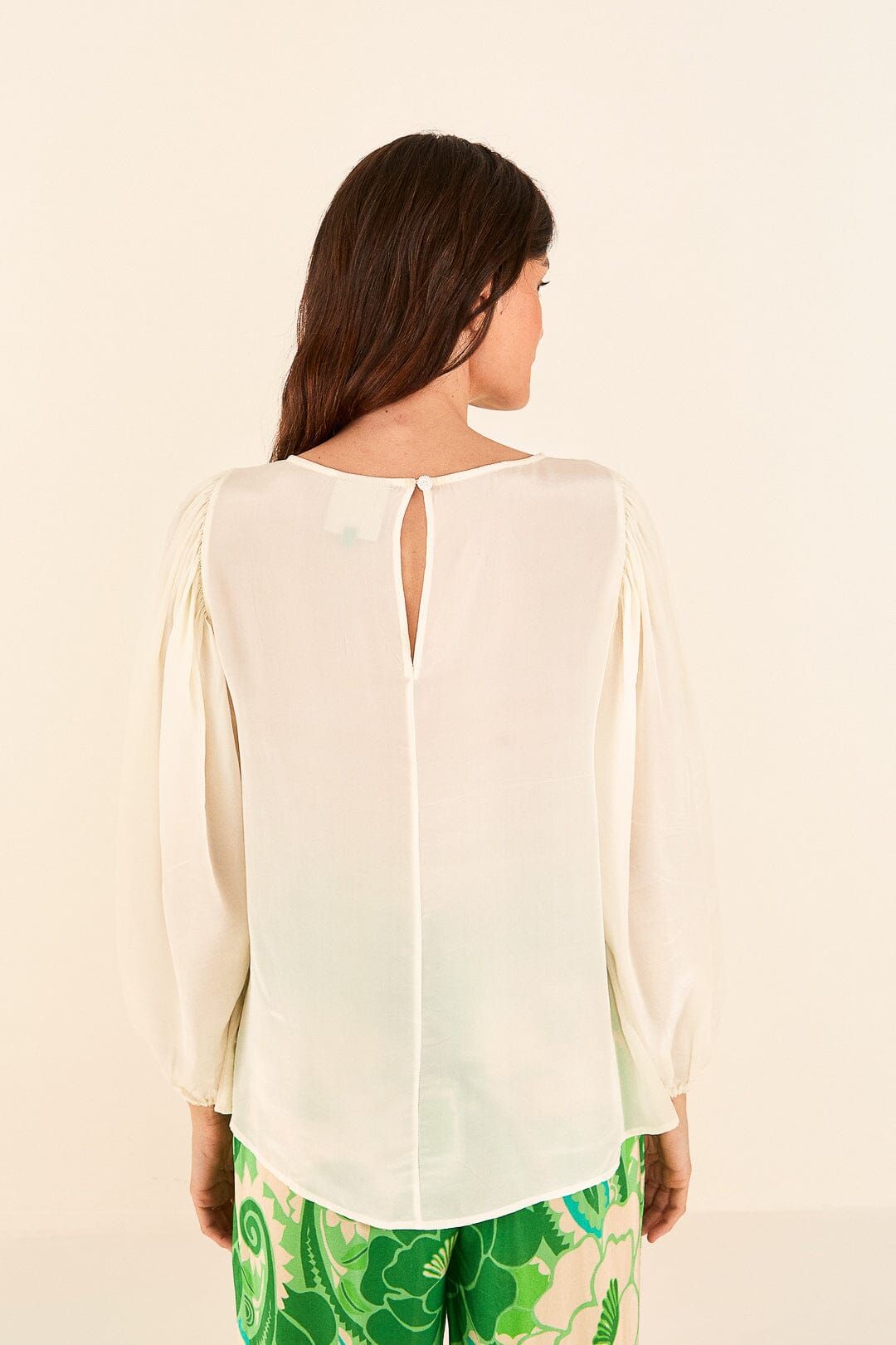 Off White Lace Blouse sold by FARM Rio product image thumbnail 3