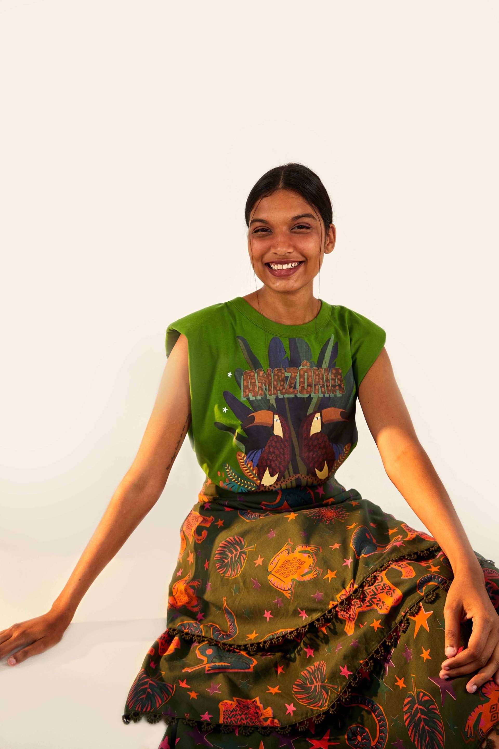 Green Amazonia T-shirt sold by FARM Rio product image thumbnail 3