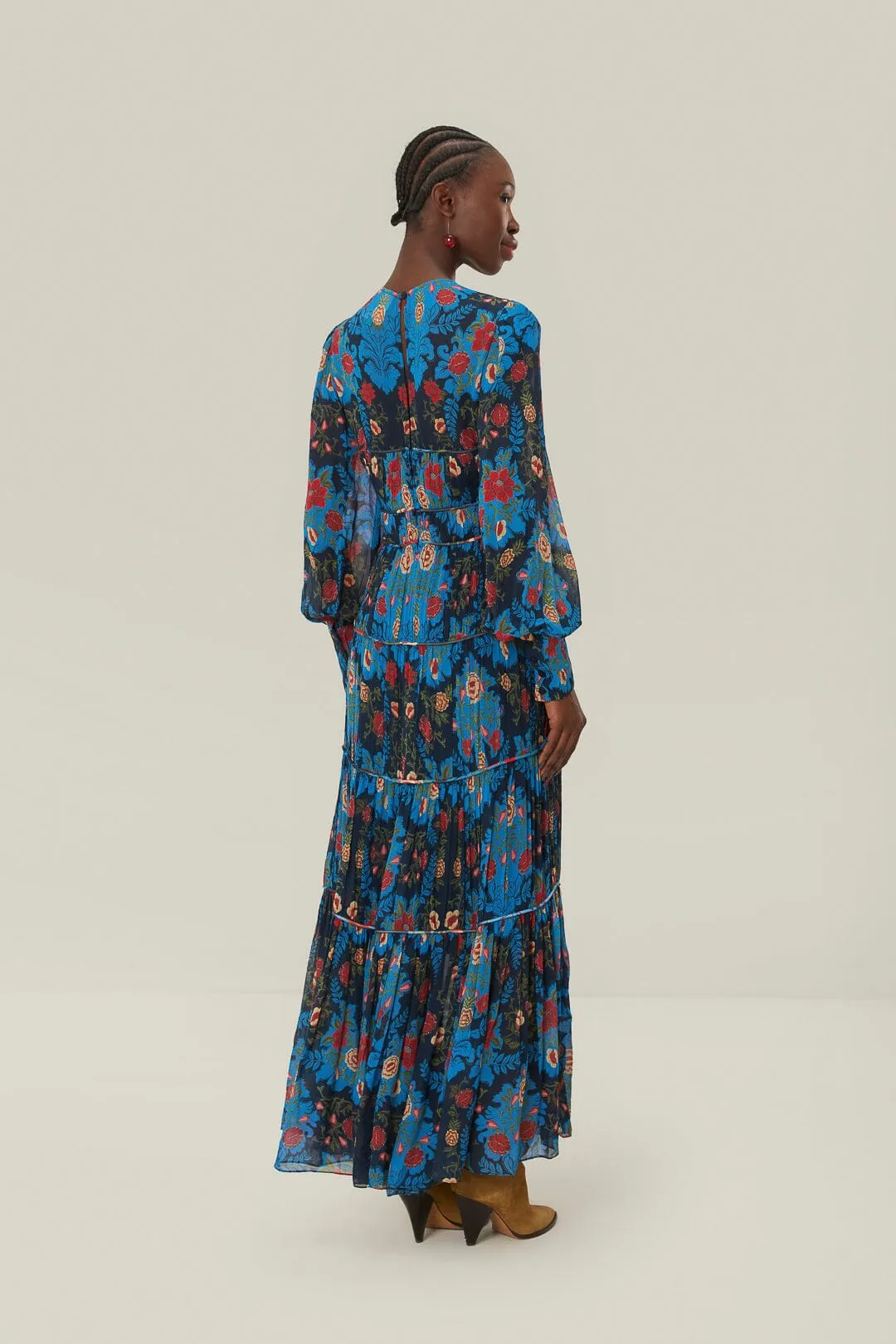 Blue Arabesque Floral Maxi Dress sold by FARM Rio product image thumbnail 4