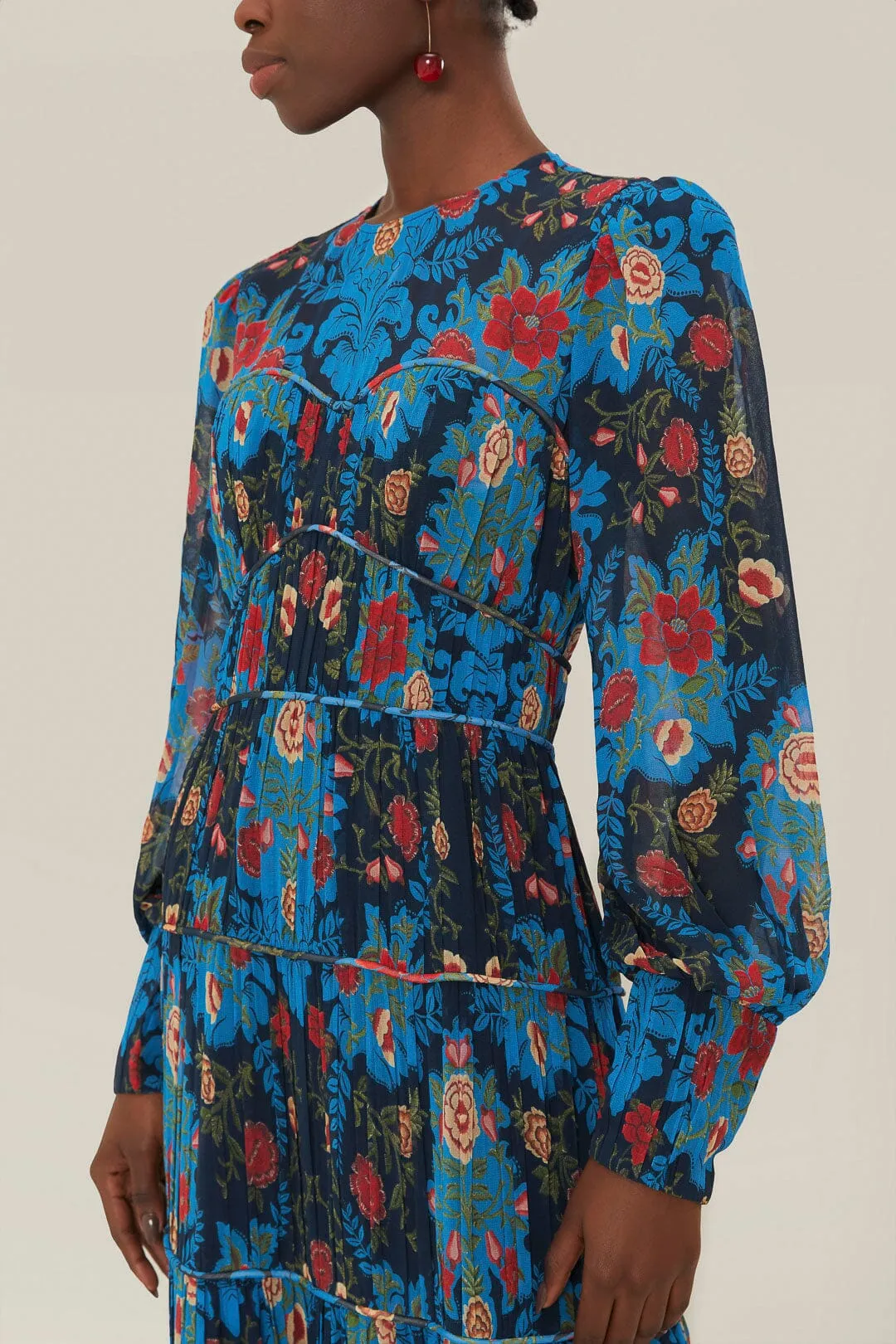 Blue Arabesque Floral Maxi Dress sold by FARM Rio product image thumbnail 3