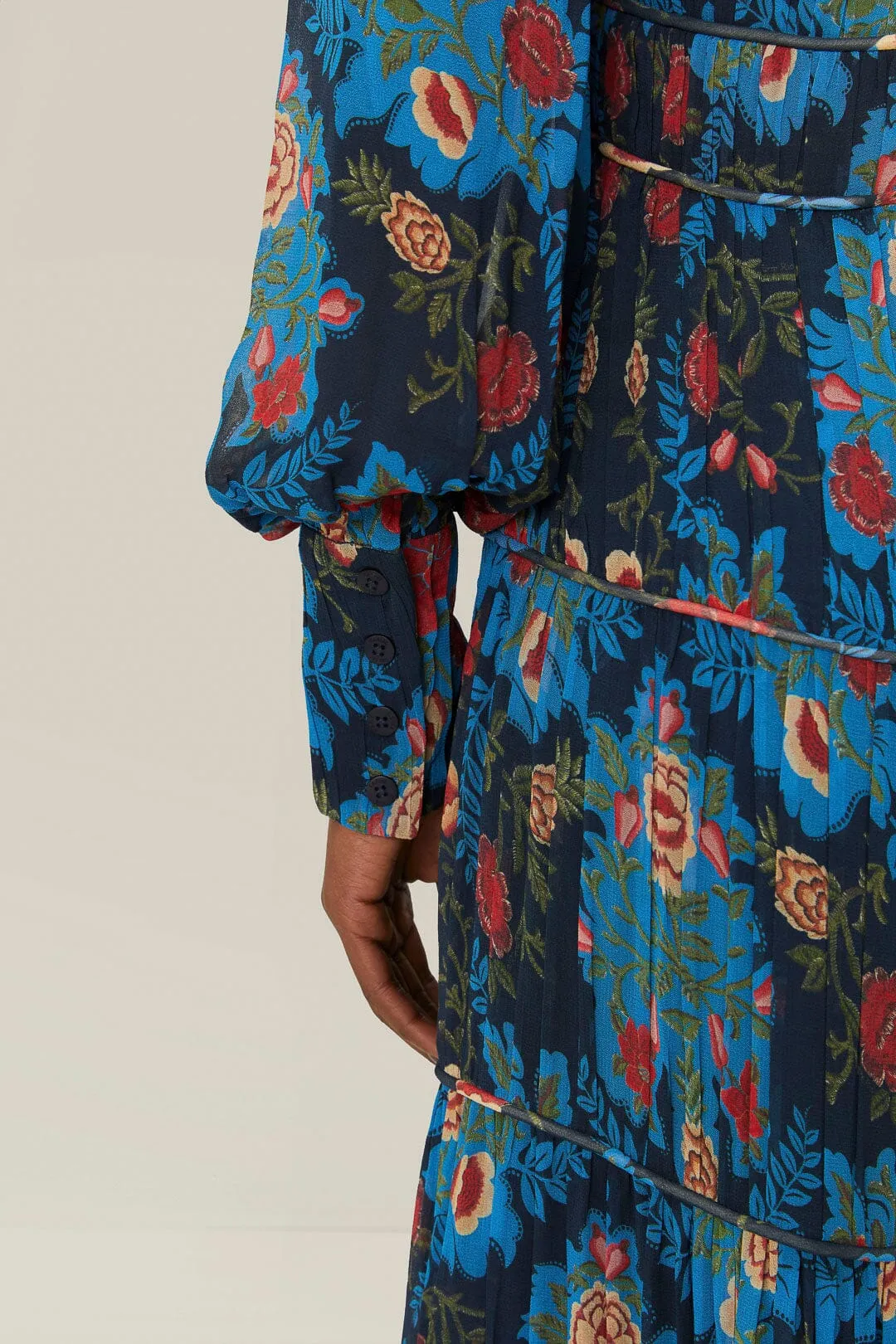 Blue Arabesque Floral Maxi Dress sold by FARM Rio product image thumbnail 5