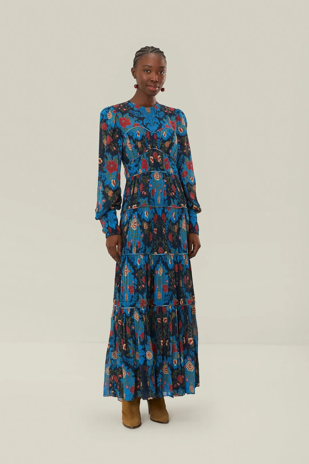 Blue Arabesque Floral Maxi Dress sold by FARM Rio