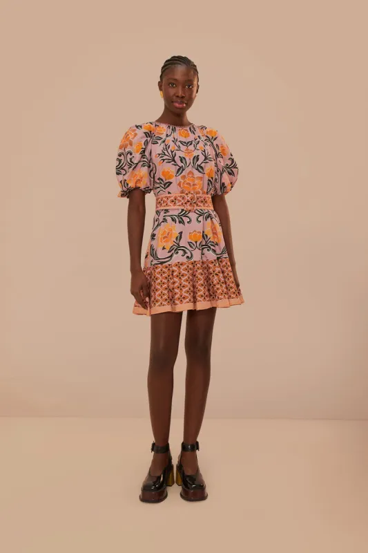 Arabesque Floral Lilac Mini Dress sold by FARM Rio