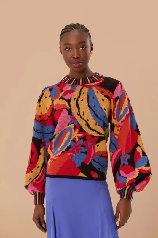 Multicolor Fruitelicious Knit Sweater made by FARM Rio