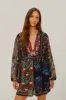 Black Mixed Arabesque Scarves Long Sleeve Mini Dress sold by FARM Rio