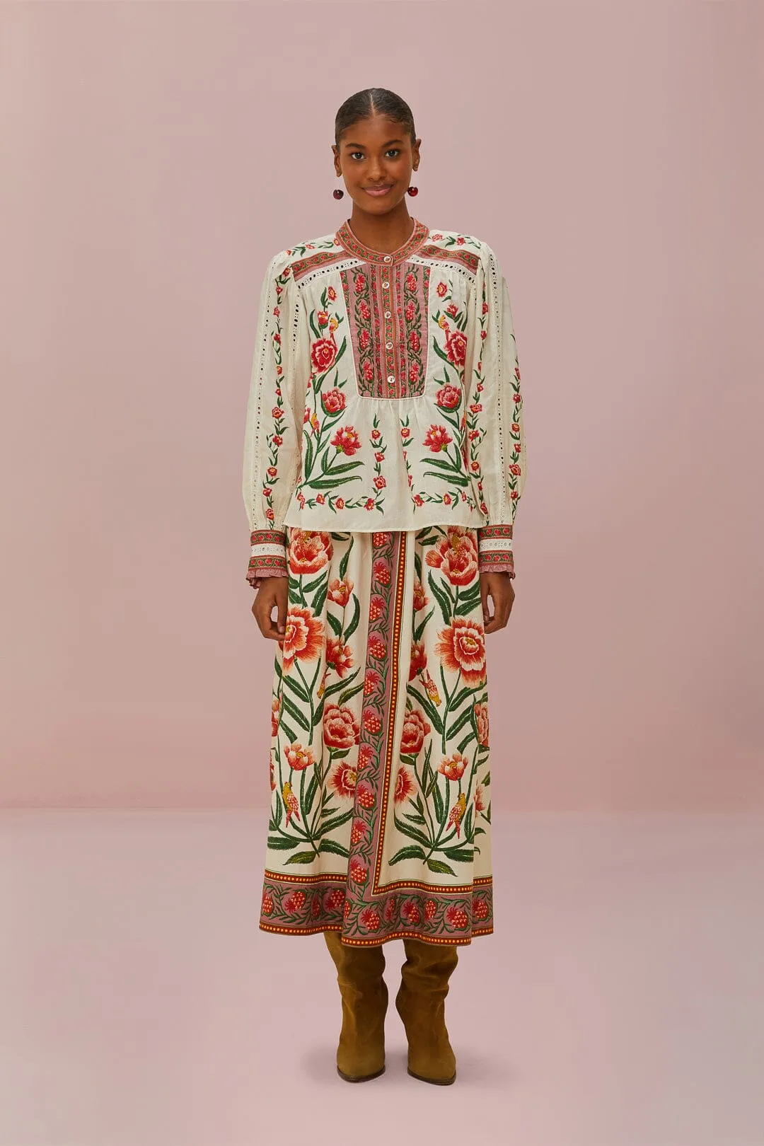 Off-White Ainika Delicate Midi Skirt sold by FARM Rio