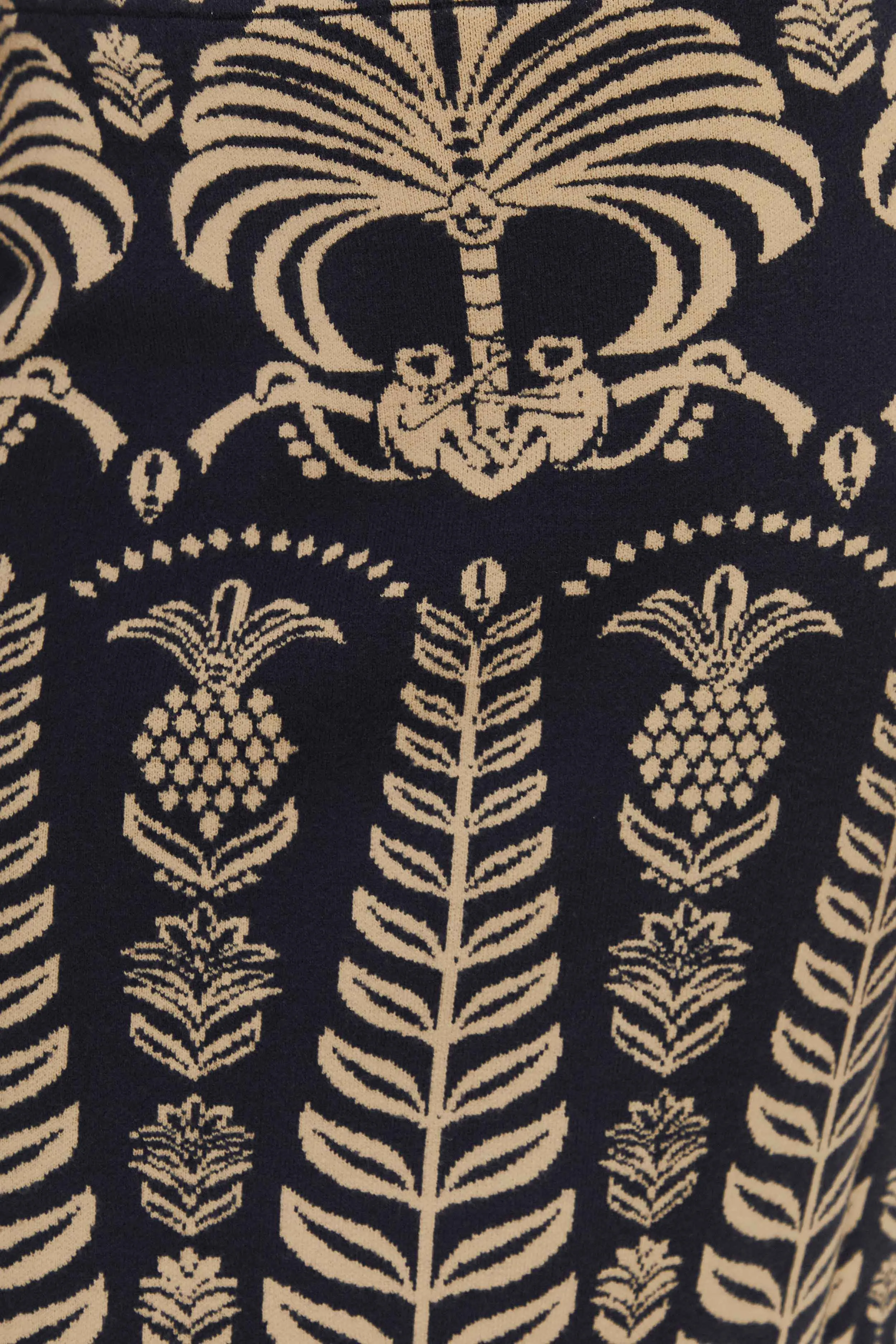 Navy Blue Ainika Tropical Splendor Knit Midi Skirt sold by FARM Rio product image thumbnail 4