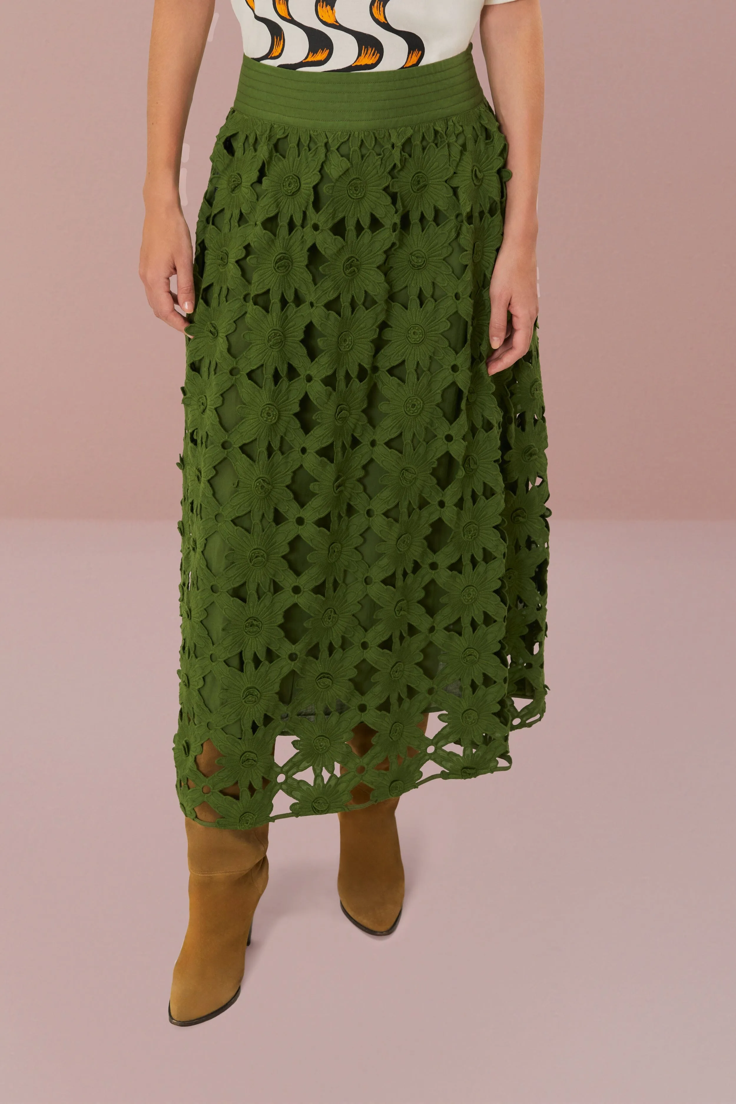 Green Richelieu Midi Skirt sold by FARM Rio product image thumbnail 2