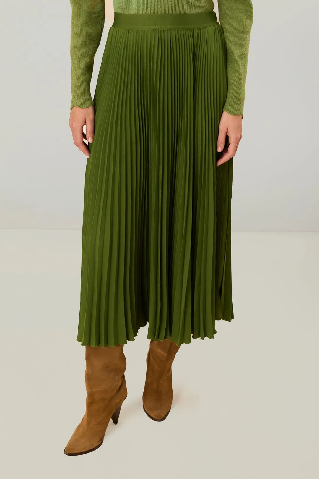 Green Pleated Maxi Skirt sold by FARM Rio product image thumbnail 2