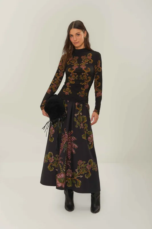 Black Ravenala Jersey Blouse sold by FARM Rio