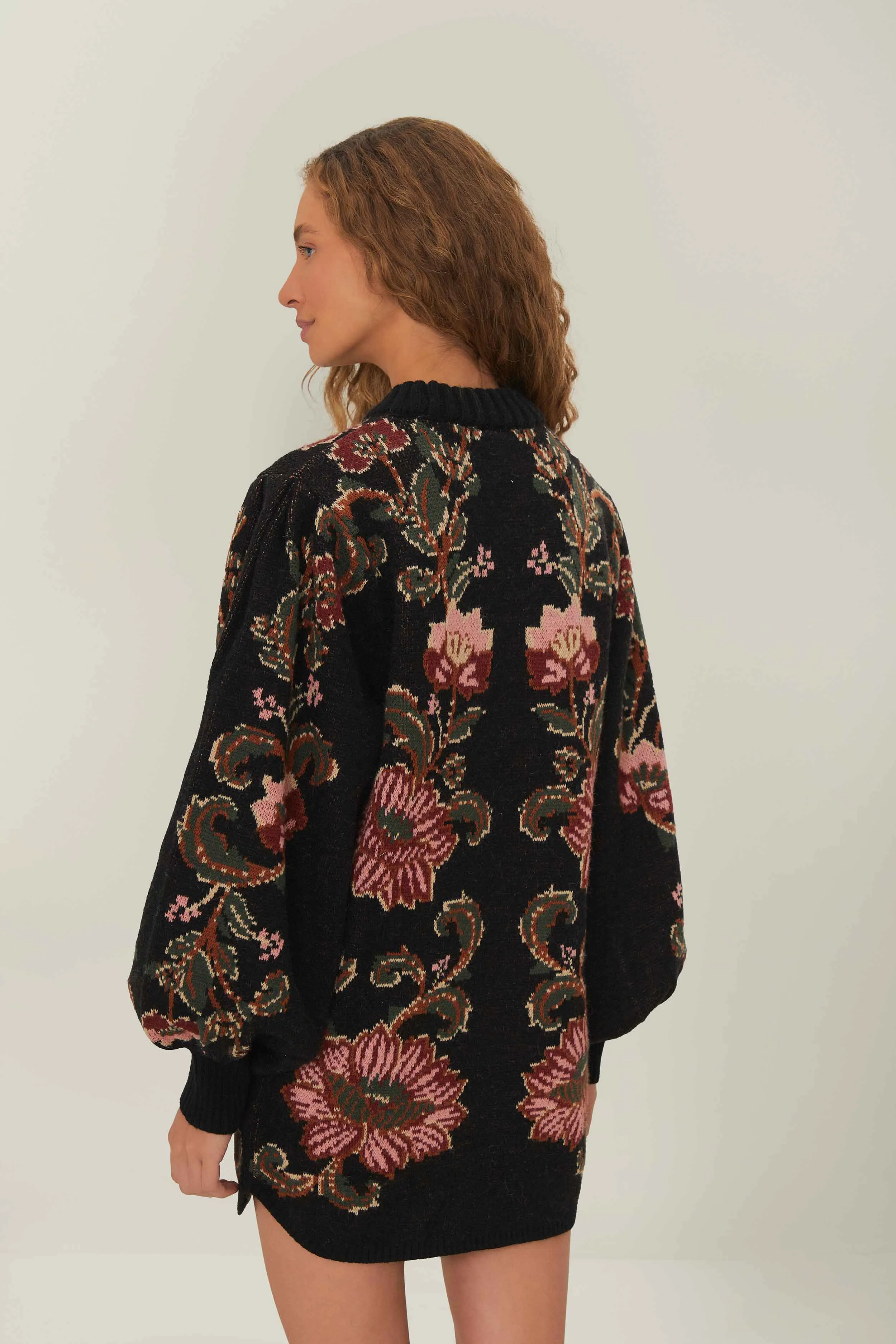 Black Ravenala Knit Mini Dress sold by FARM Rio product image thumbnail 3