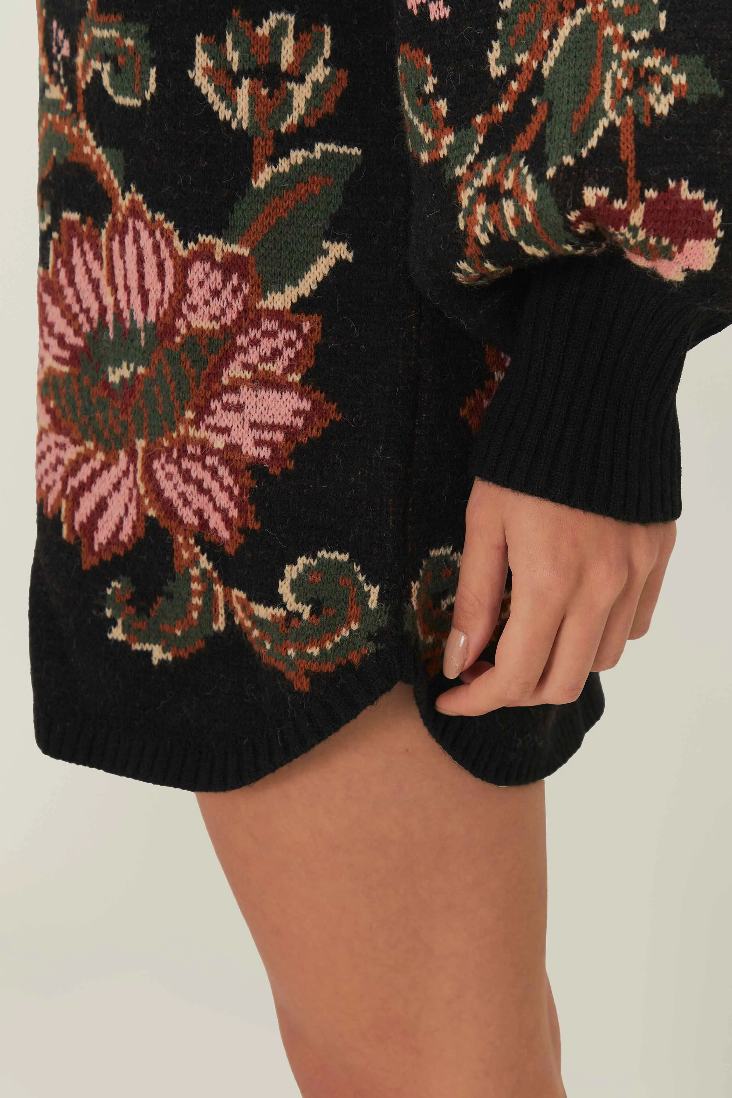 Black Ravenala Knit Mini Dress sold by FARM Rio product image thumbnail 4