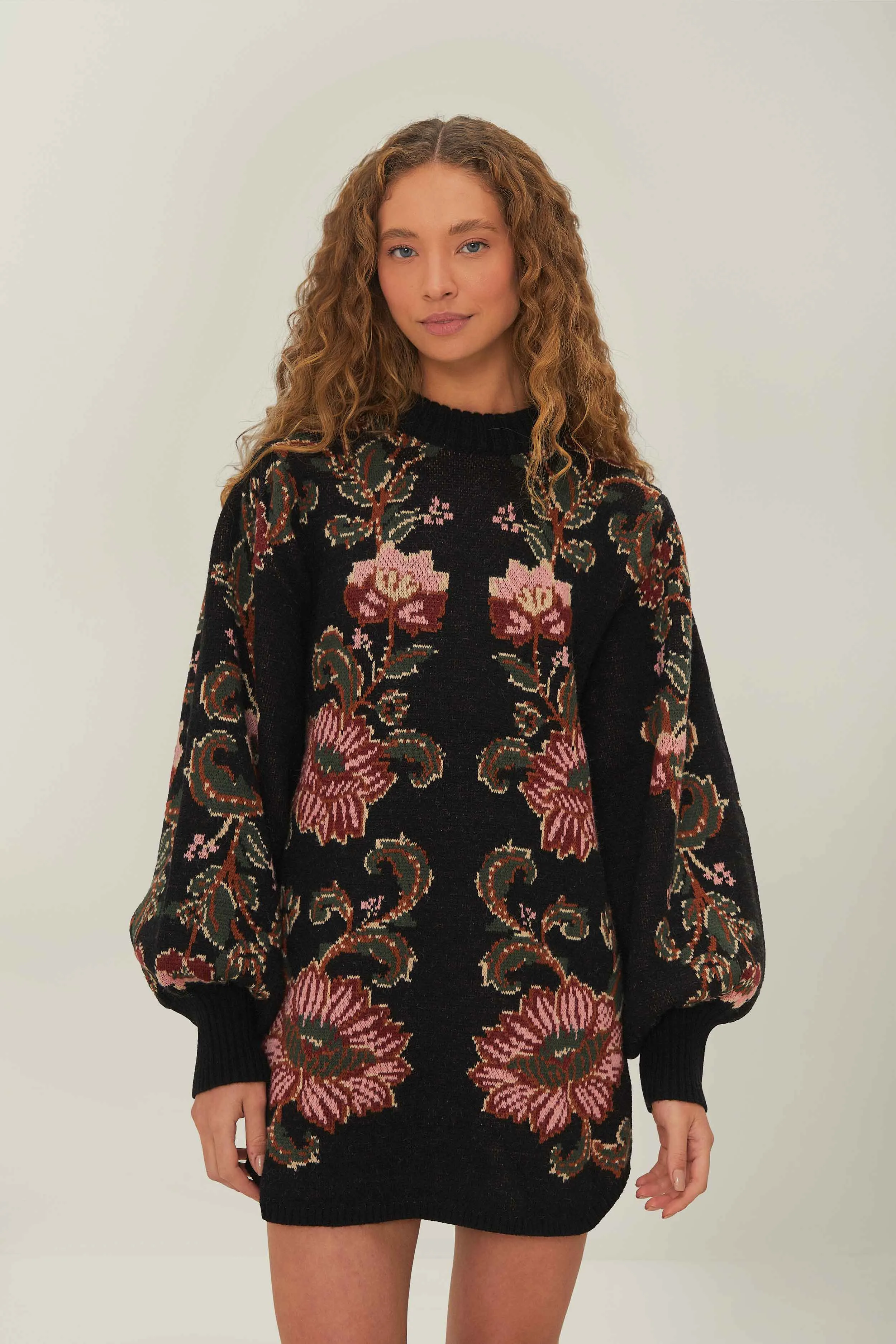 Black Ravenala Knit Mini Dress sold by FARM Rio