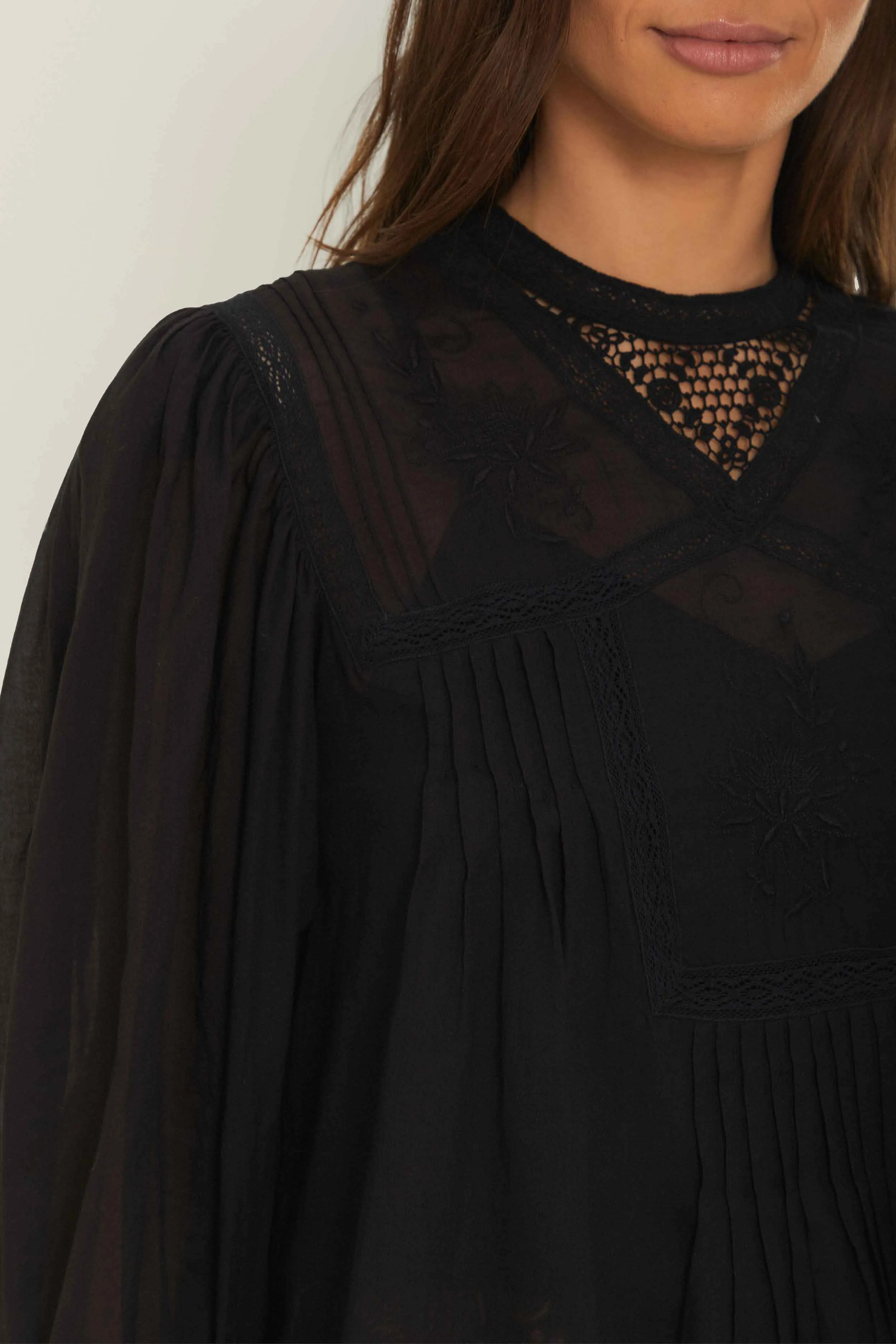 Black Short Sleeve Collar Blouse sold by FARM Rio product image thumbnail 2