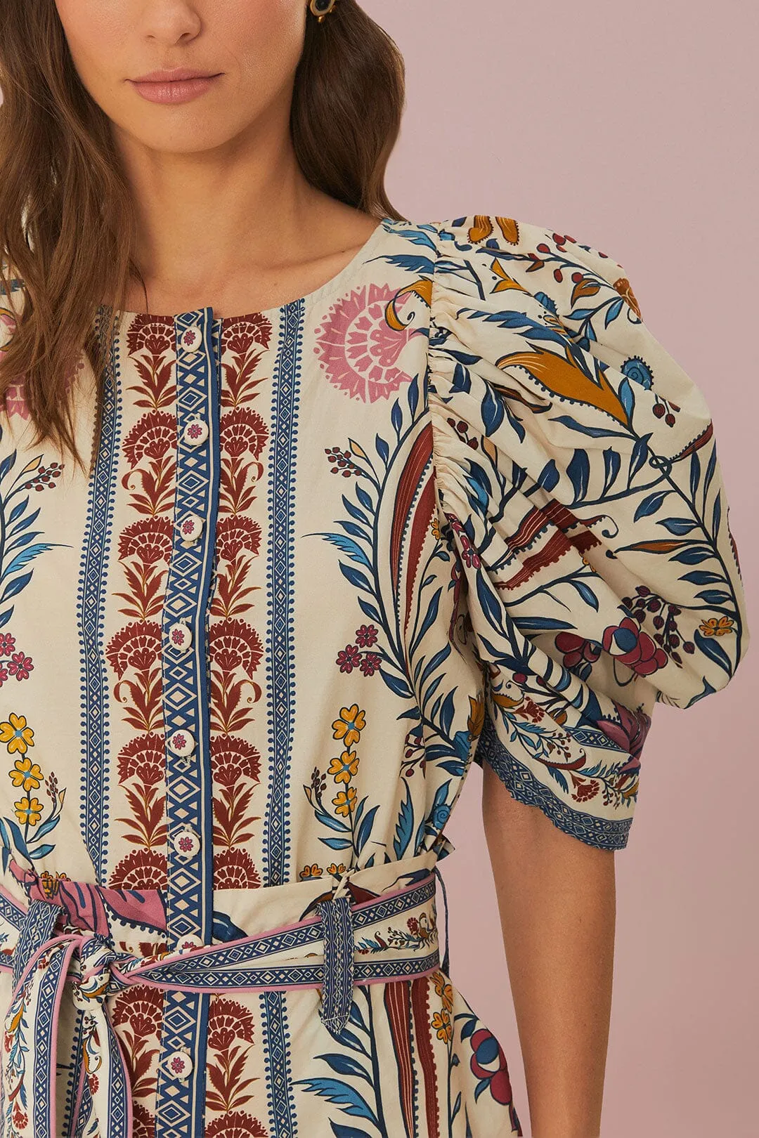 Cream Romantic Lightness Belted Romper sold by FARM Rio product image thumbnail 4