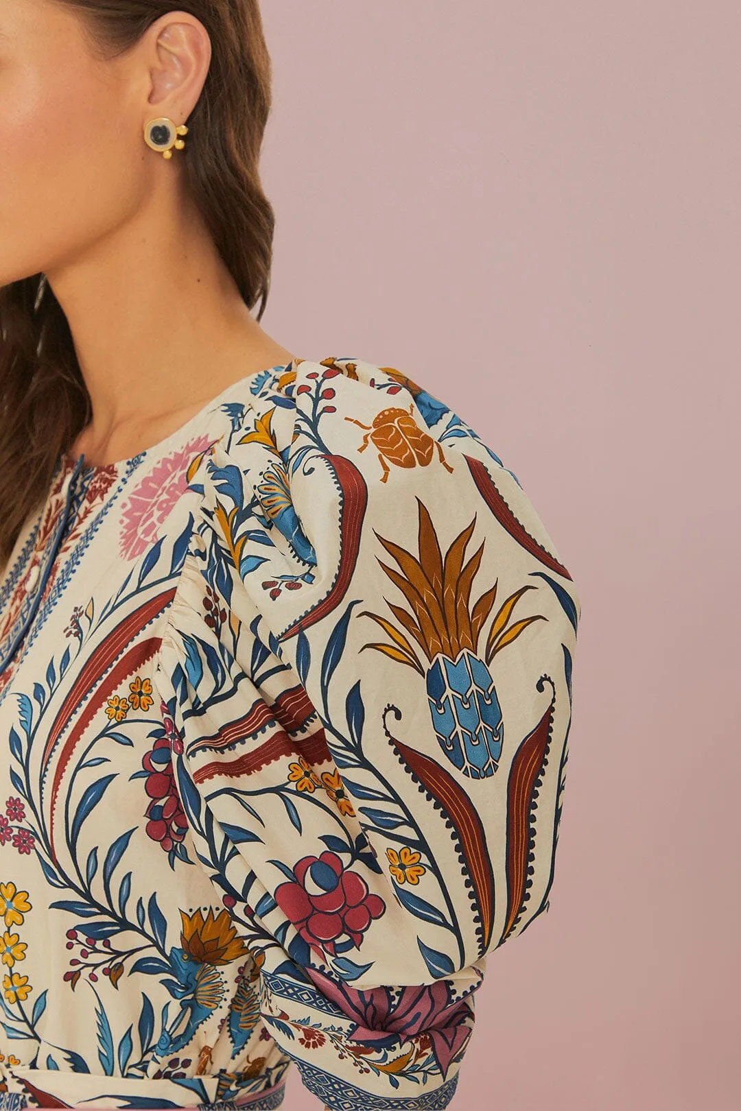 Cream Romantic Lightness Belted Romper sold by FARM Rio product image thumbnail 2