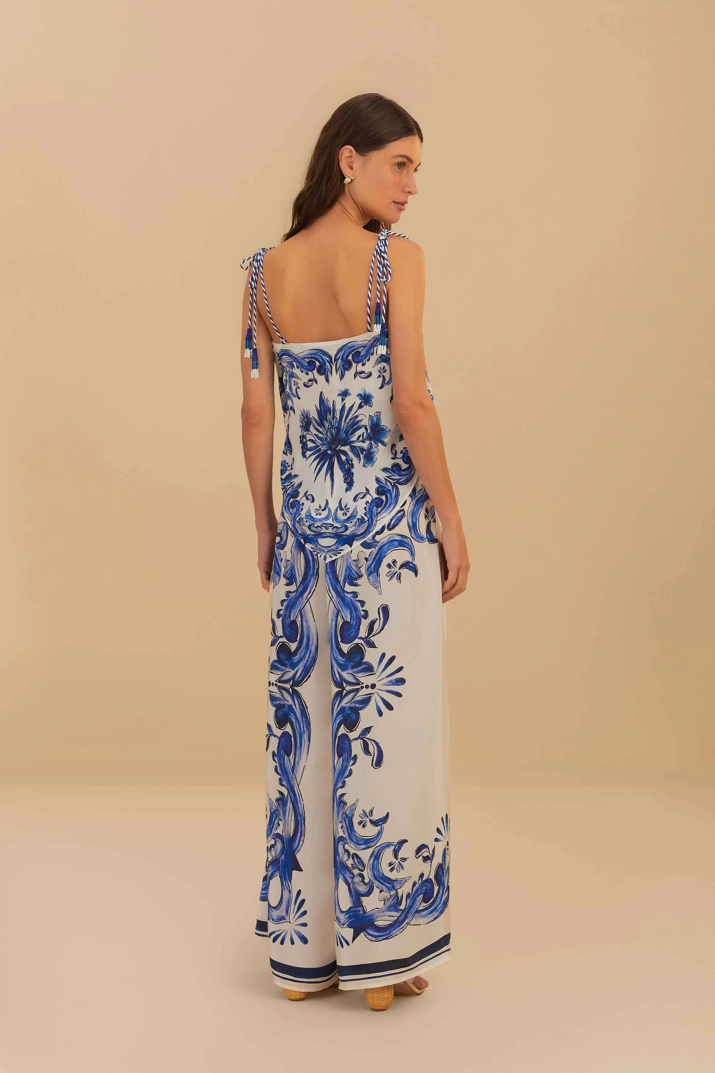 Off-White Garden Tiles Pants sold by FARM Rio product image thumbnail 4