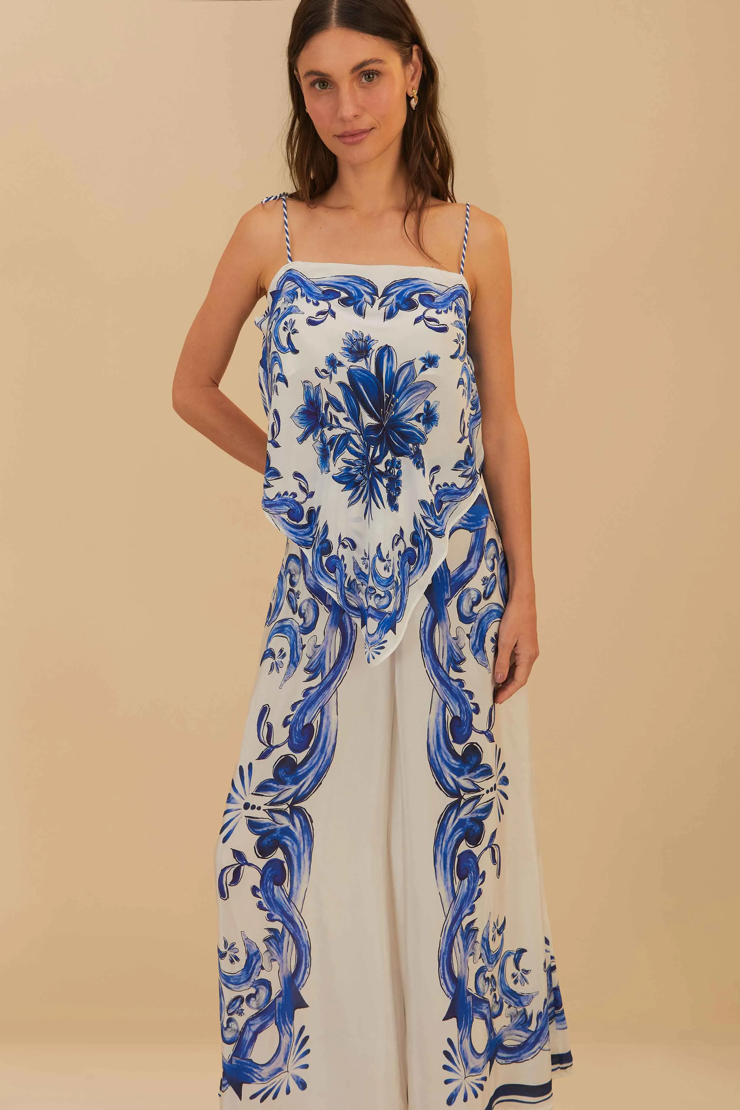 Off-White Garden Tiles Pants sold by FARM Rio product image thumbnail 3