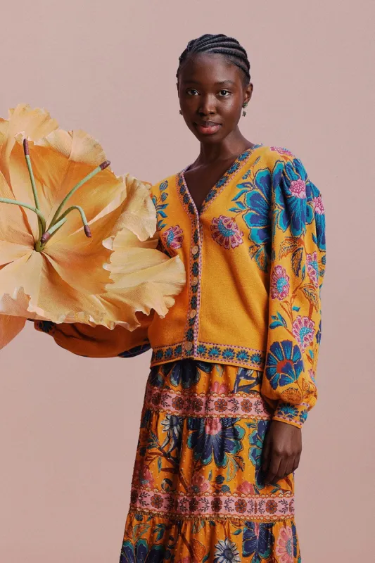 Yellow Mica Knit Cardigan sold by FARM Rio