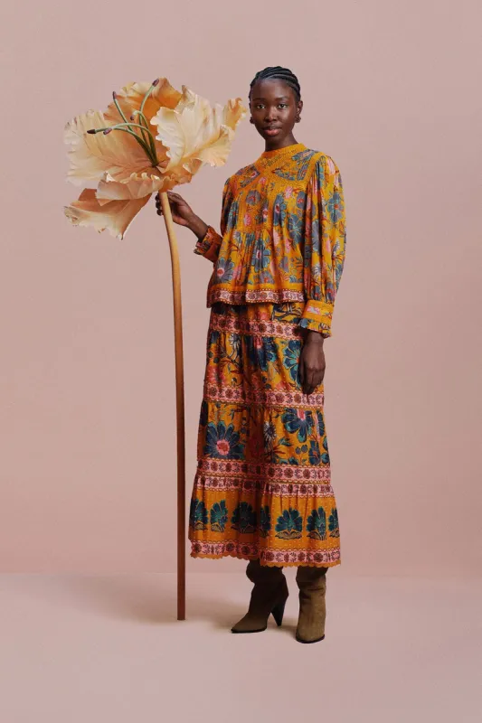 Yellow Mica Maxi Skirt sold by FARM Rio