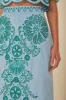 Light Blue And Green Graphic Richelieu Midi Skirt sold by FARM Rio