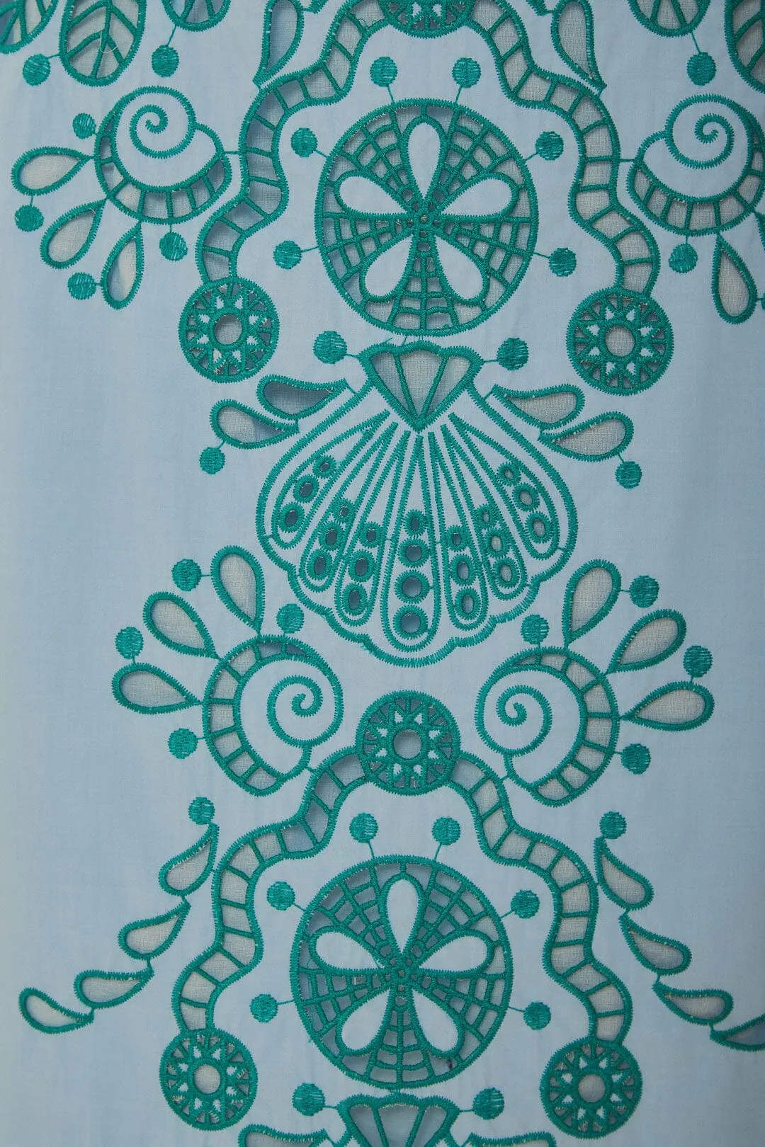 Light Blue And Green Graphic Richelieu Midi Skirt sold by FARM Rio product image thumbnail 5