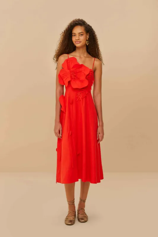 Red Garden Lenzing™ Ecovero™ Euroflax™ Midi Dress sold by FARM Rio