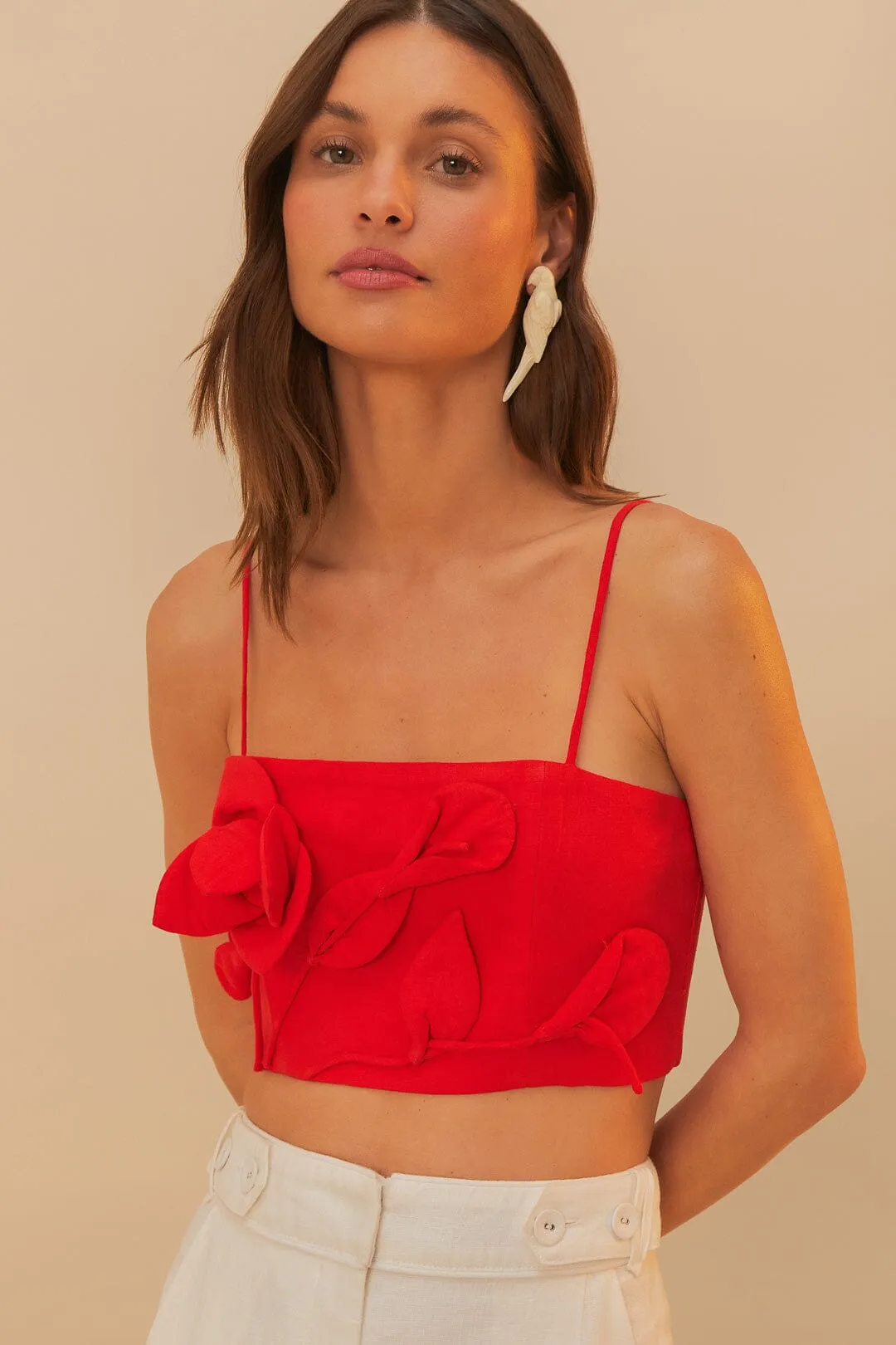 Red Garden Lenzing™ Ecovero™ Euroflax™ Sleeveless Top sold by FARM Rio