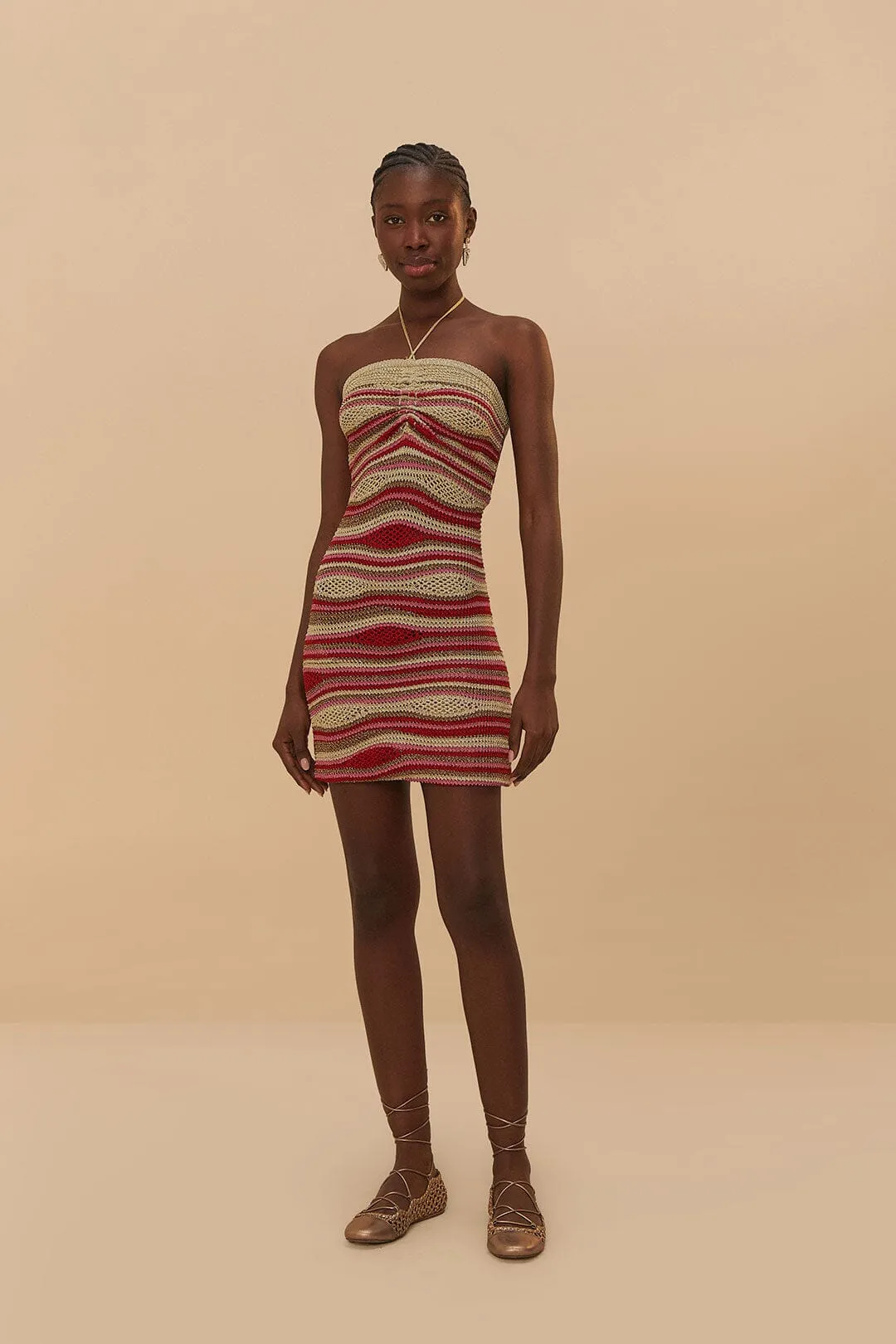 Mixed Waves Sleeveless Knit Mini Dress sold by FARM Rio