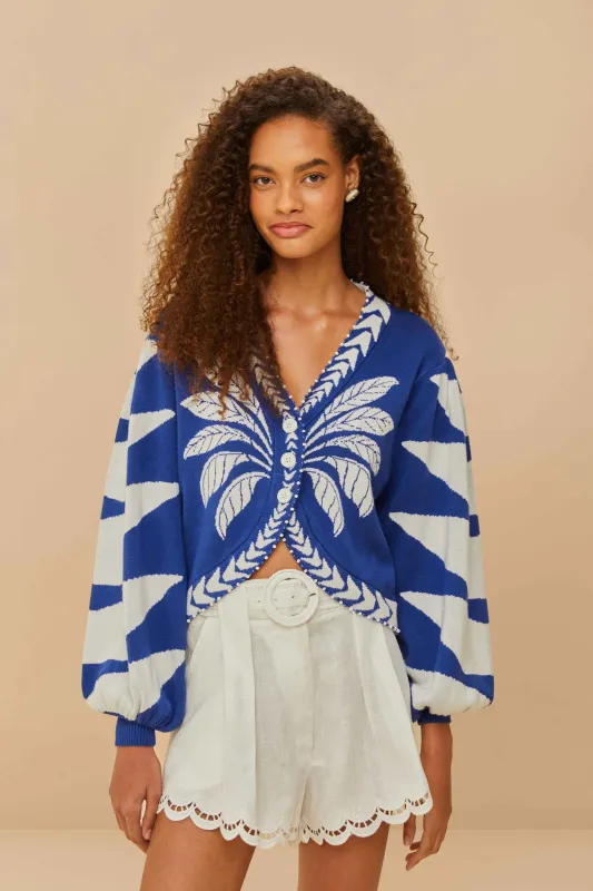 Blue Palms Graphic Knit Cardigan sold by FARM Rio