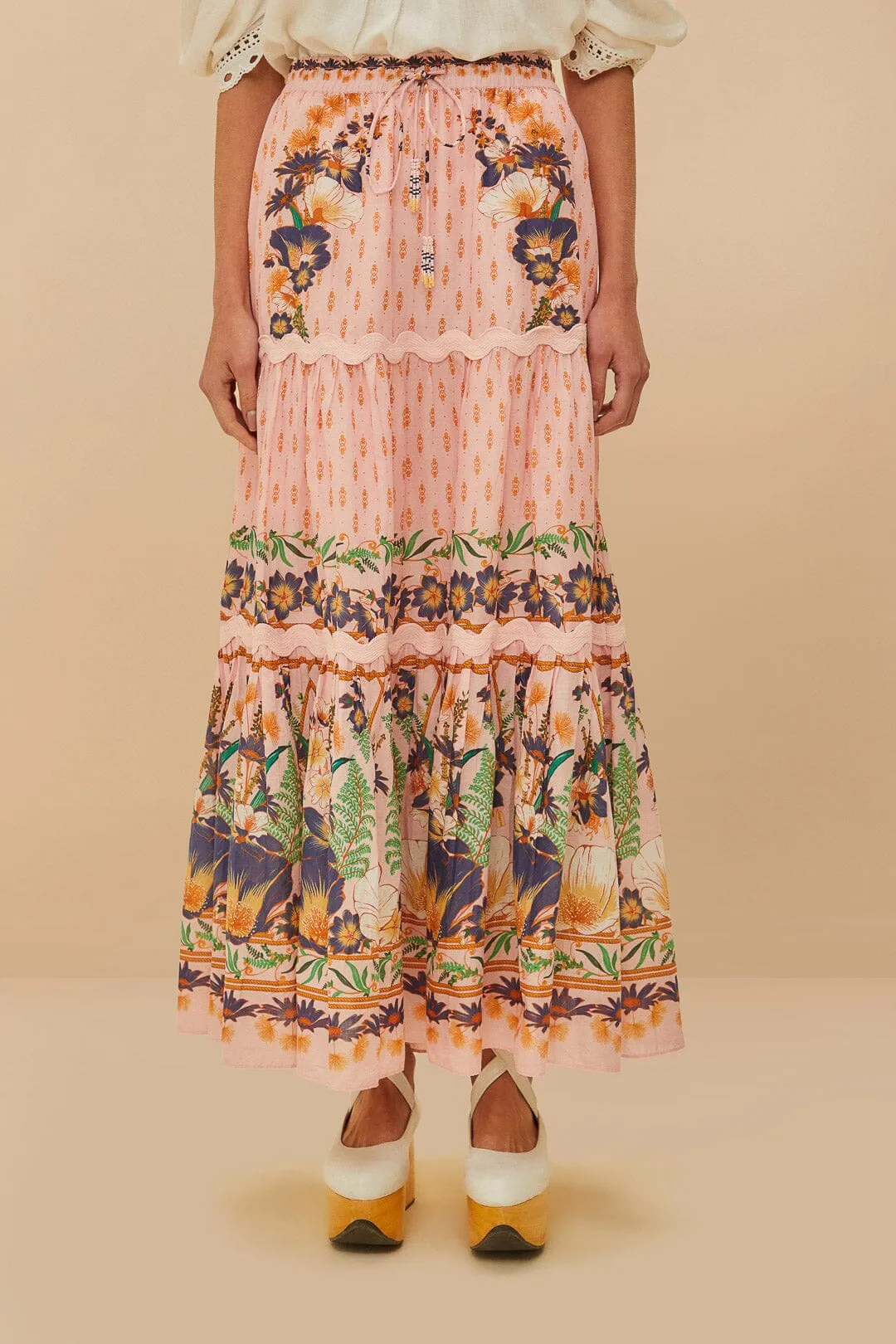 Pink Dream Garden Maxi Skirt sold by FARM Rio product image thumbnail 3