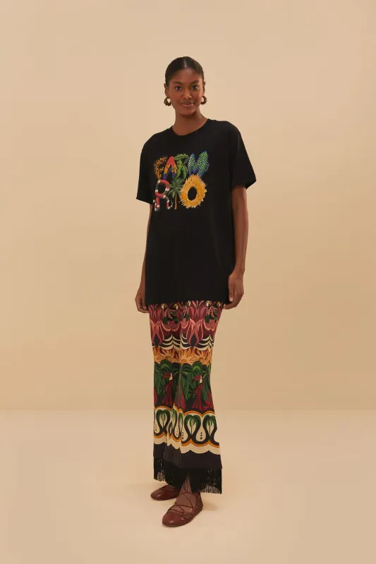 Black Farm Rio Wild Relaxed T-Shirt sold by FARM Rio