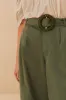 Green Twill Pleated Wide Pants sold by FARM Rio