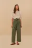 Green Twill Pleated Wide Pants sold by FARM Rio