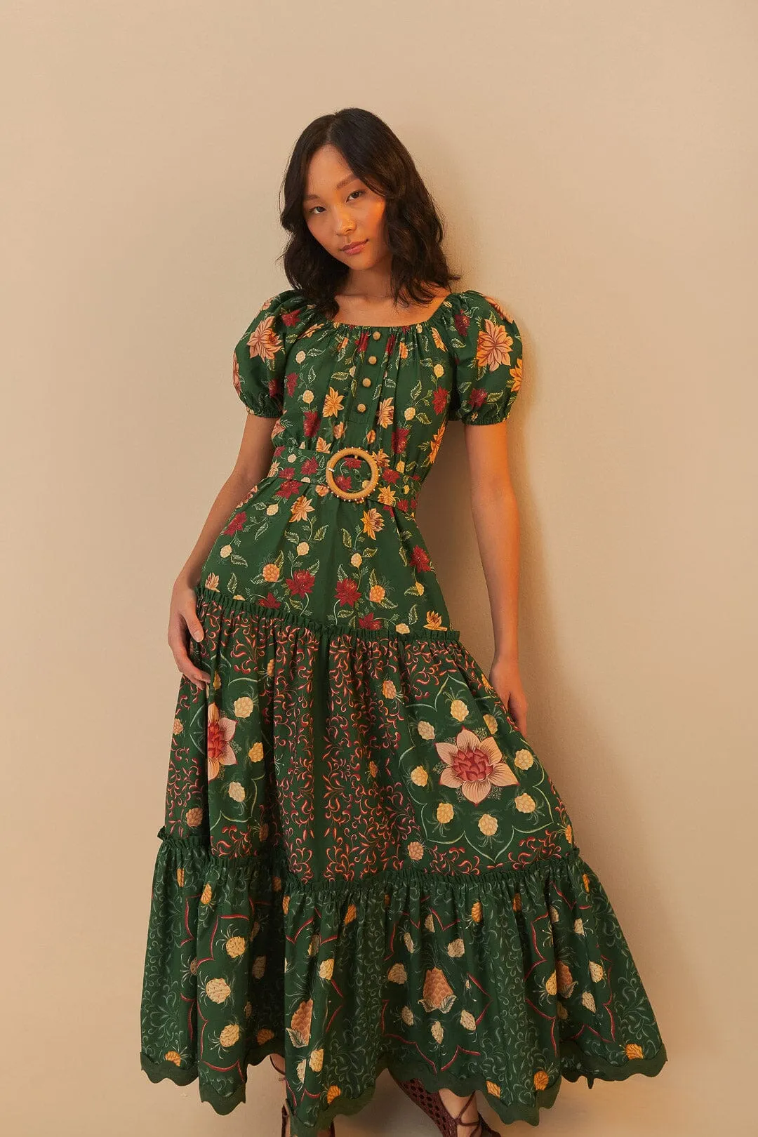 Green Pineapple Garden Organic Cotton Maxi Dress sold by FARM Rio product image thumbnail 3