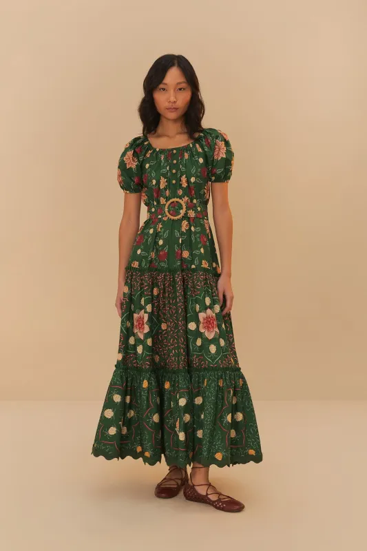 Green Pineapple Garden Organic Cotton Maxi Dress sold by FARM Rio