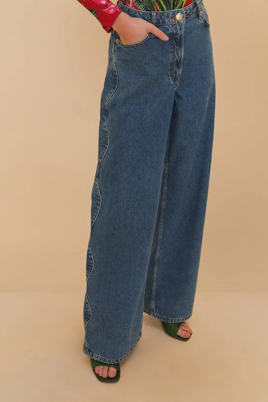 Denim High Waist Pants sold by FARM Rio product image thumbnail 2