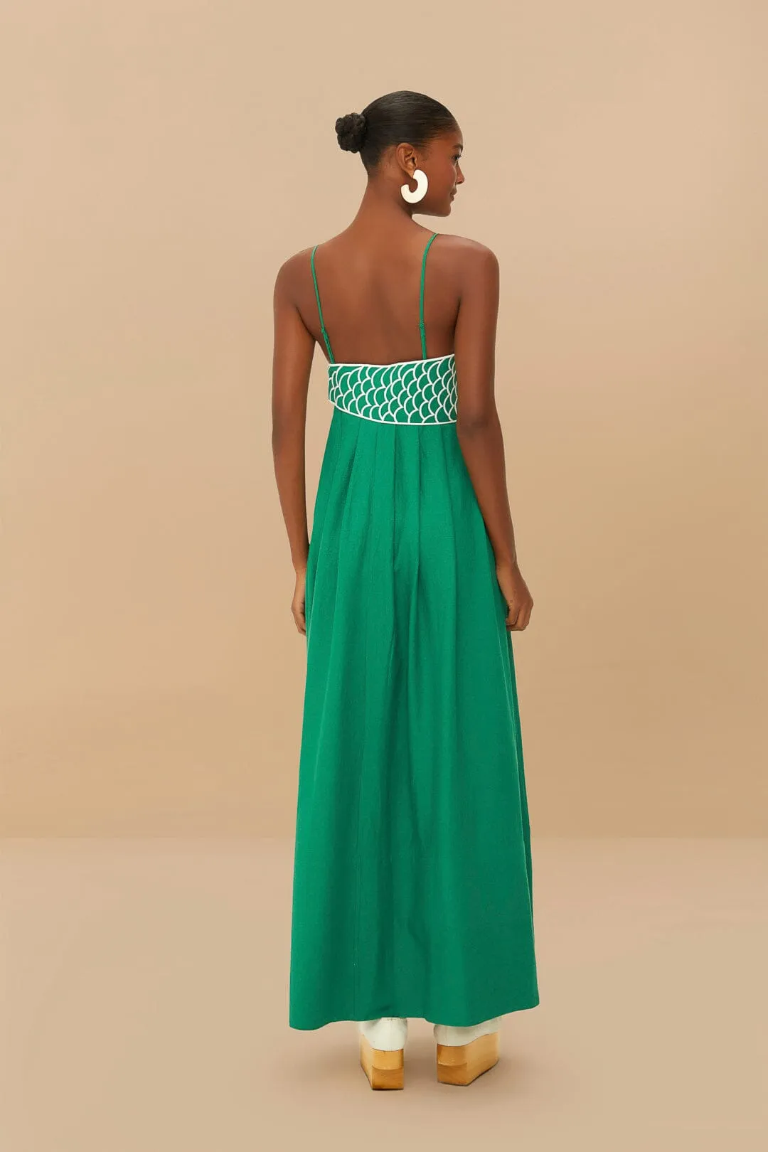 Green Fish Top LENZING™ ECOVERO™ Euroflax™ Maxi Dress sold by FARM Rio product image thumbnail 4