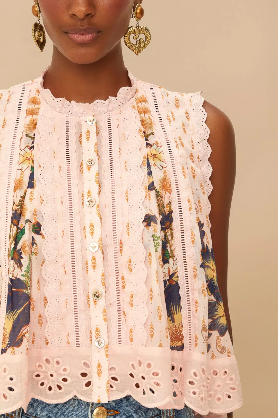 Pink Dream Garden Blouse sold by FARM Rio product image thumbnail 2