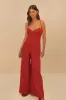 Red Petals Bodice Euroflax™ Premium Linen Jumpsuit sold by FARM Rio