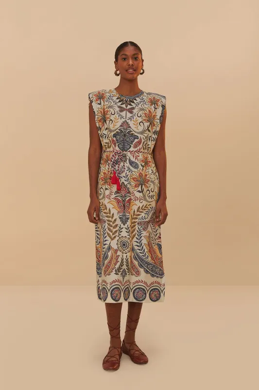 Off-White Boho Glam Midi Dress sold by FARM Rio