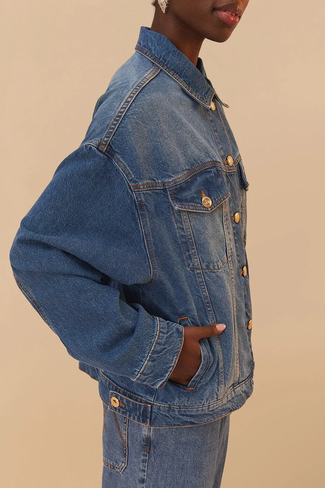 Denim Buttoned Jacket sold by FARM Rio product image thumbnail 2