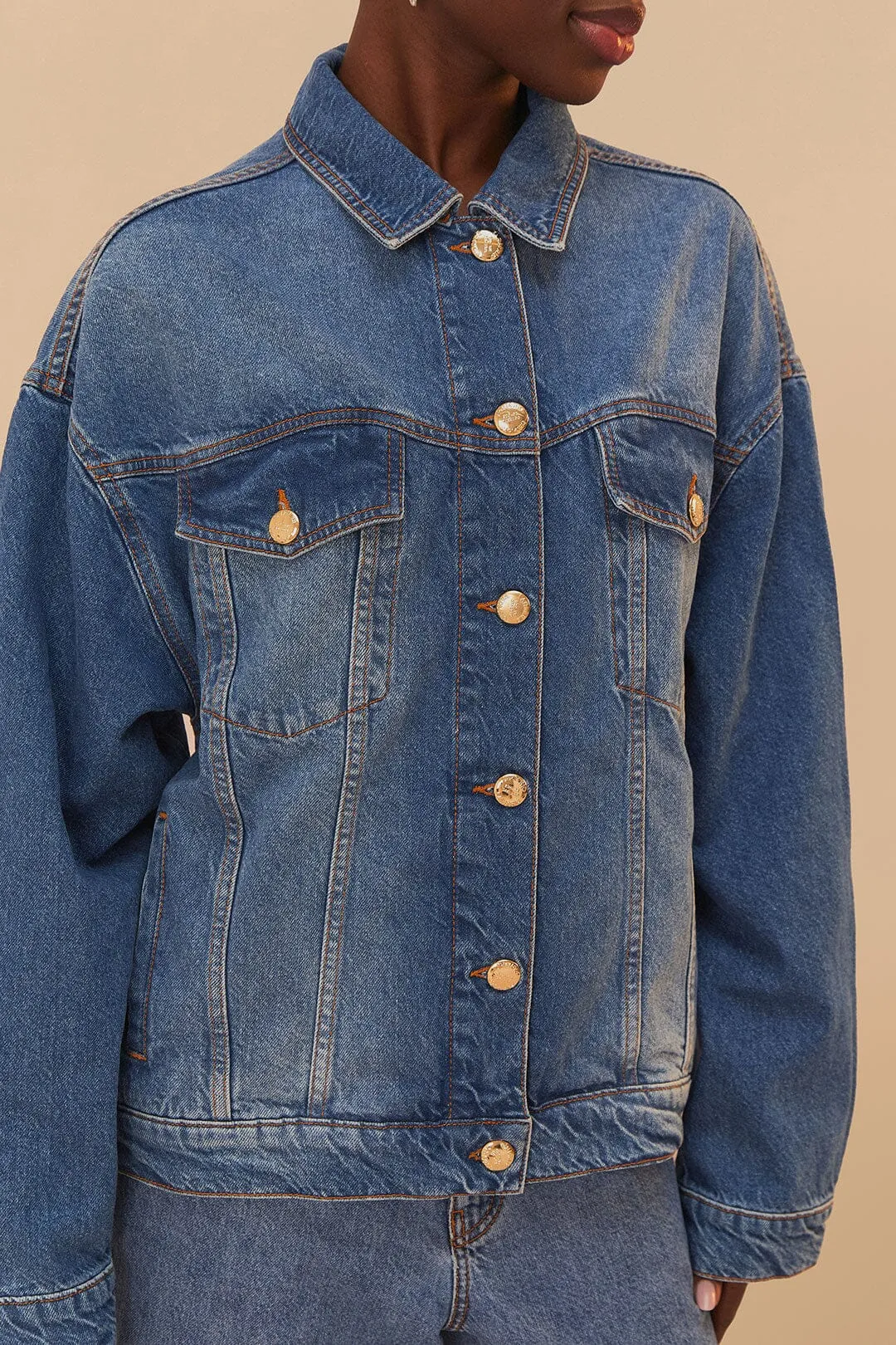Denim Buttoned Jacket sold by FARM Rio product image thumbnail 3